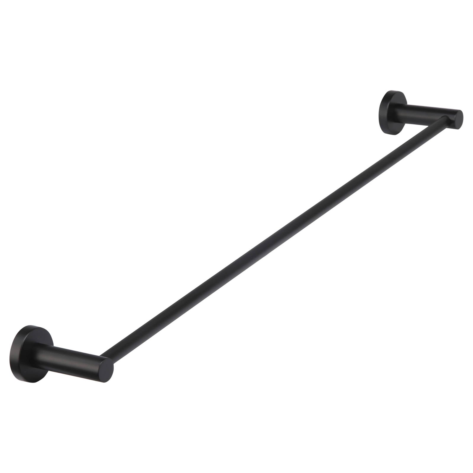 Round Single Towel Rail 600mm, Matte Black