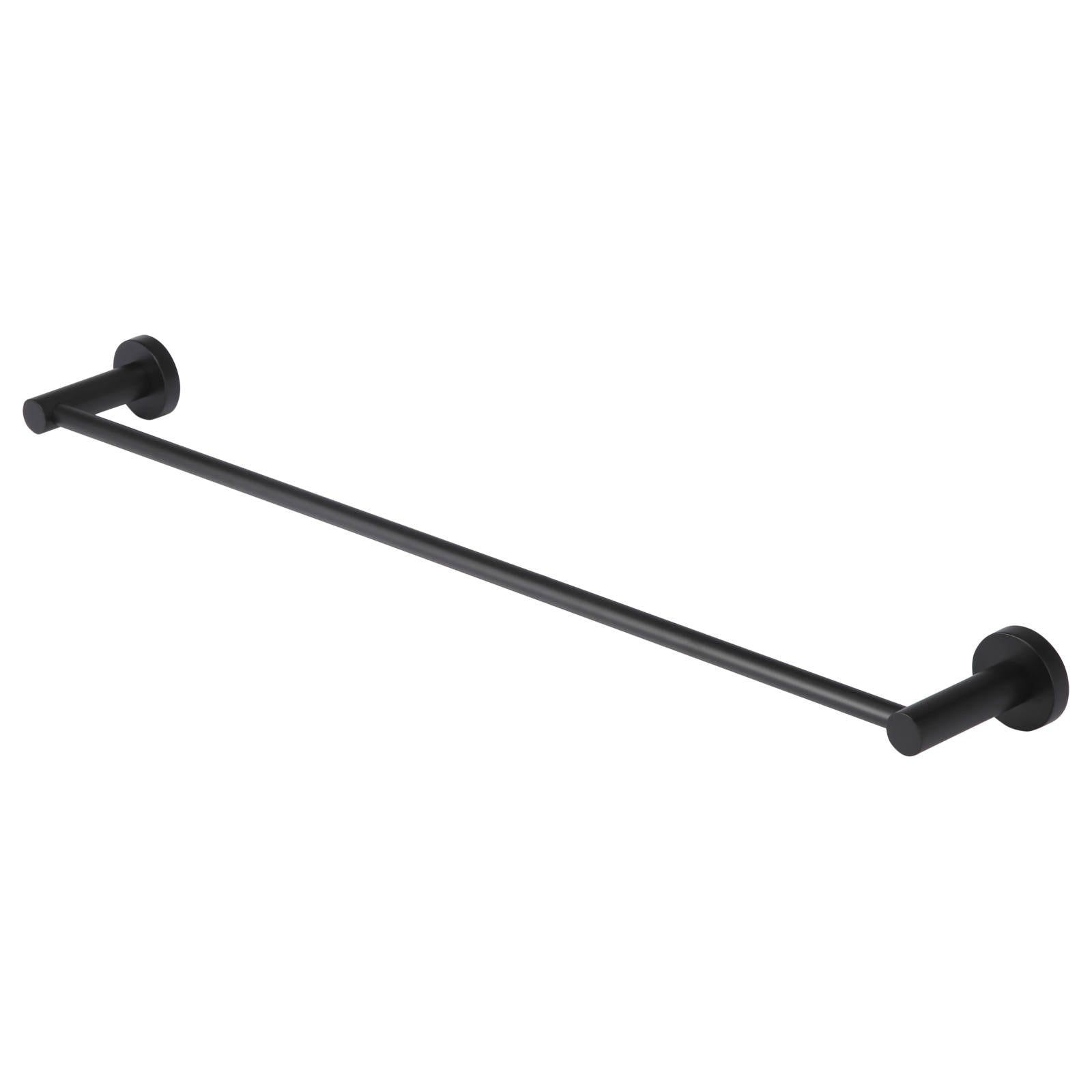 Round Single Towel Rail 600mm, Matte Black