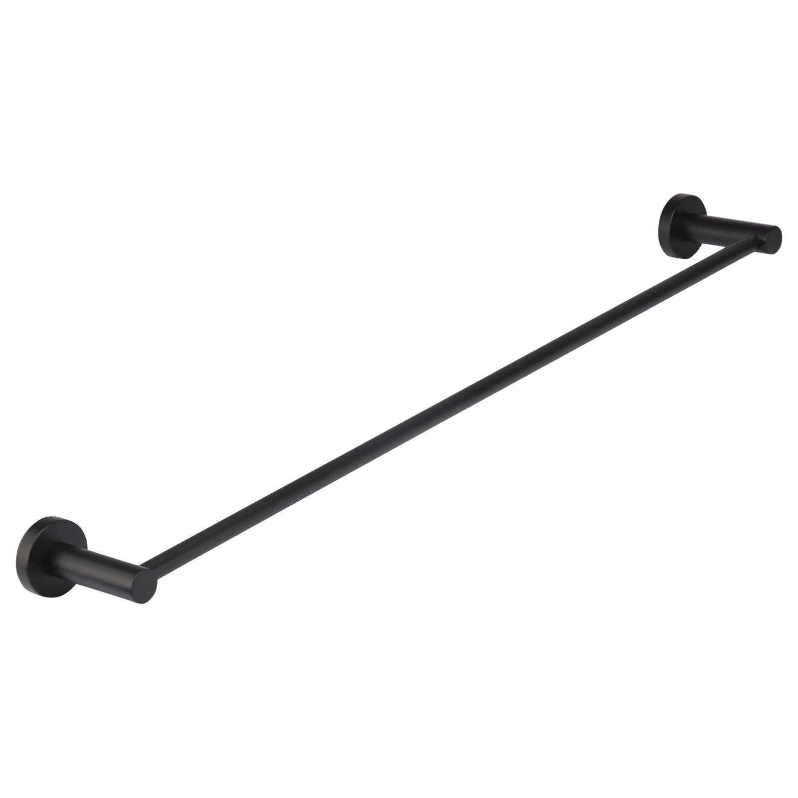 Round Single Towel Rail 600mm, Matte Black