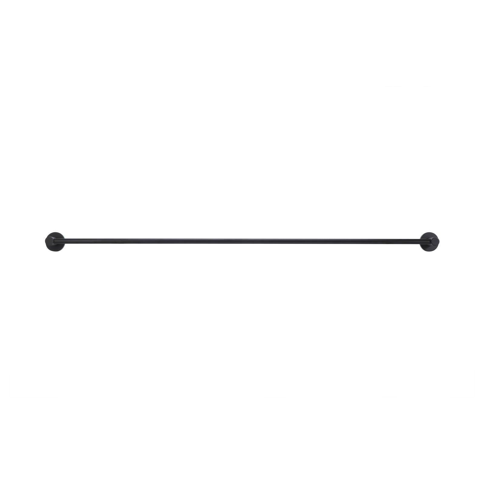 Round Single Towel Rail, 900mm, Matte Black