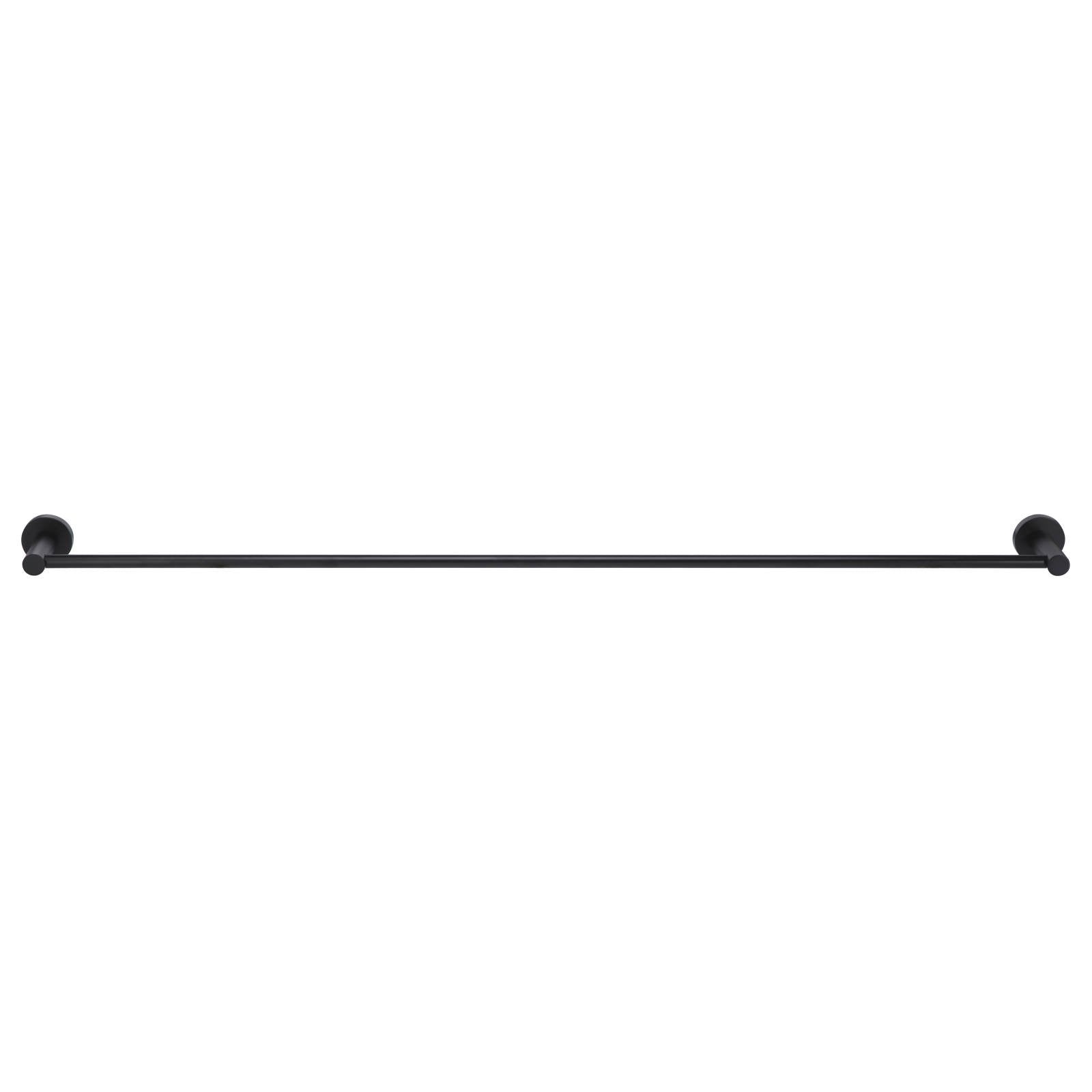 Round Single Towel Rail, 900mm, Matte Black