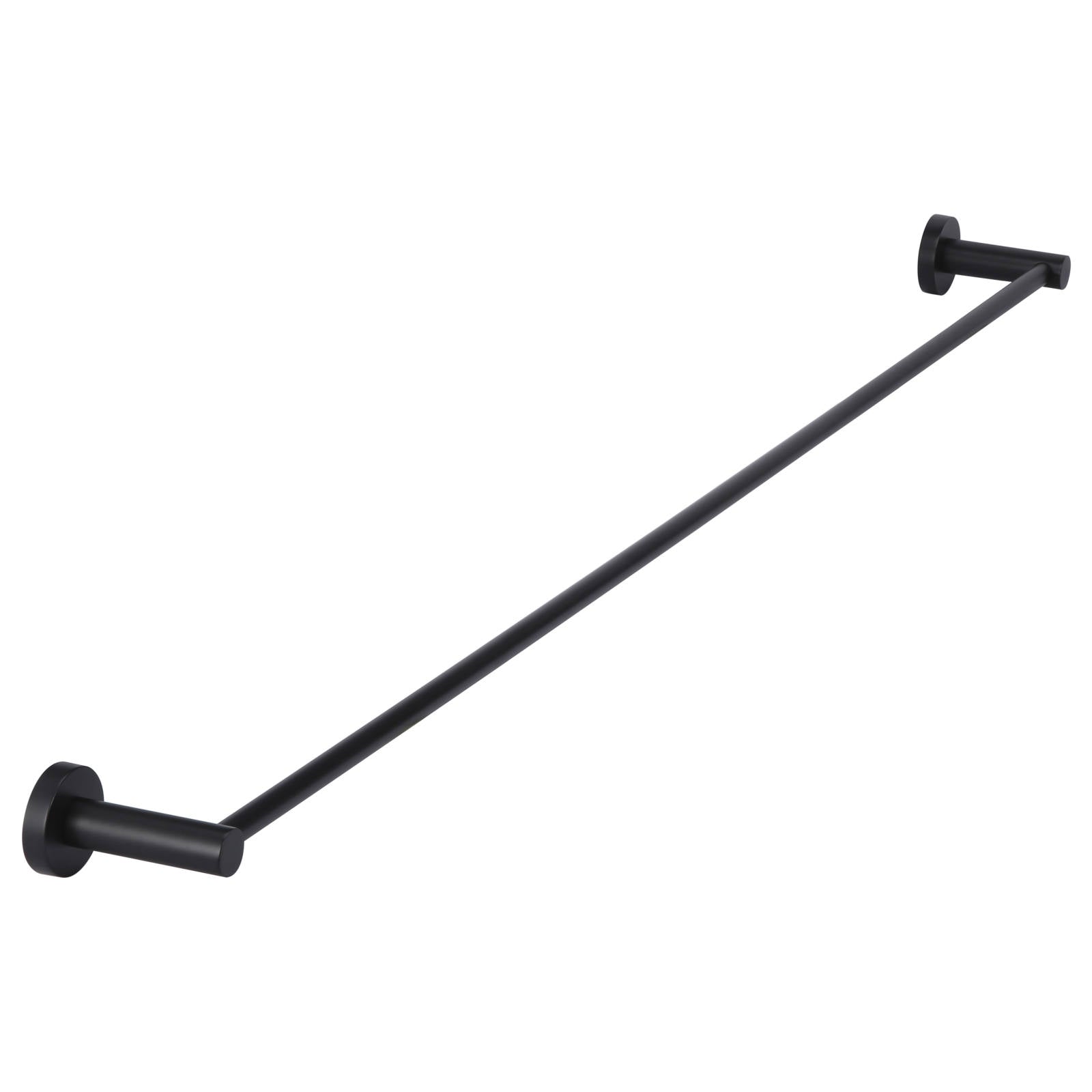 Round Single Towel Rail, 900mm, Matte Black
