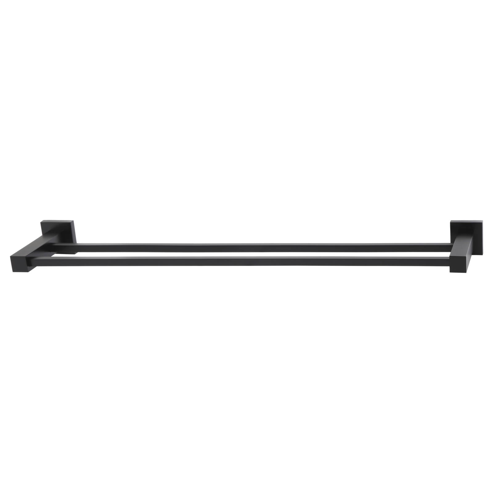 Square Double Towel Rail 600mm, Matte Black