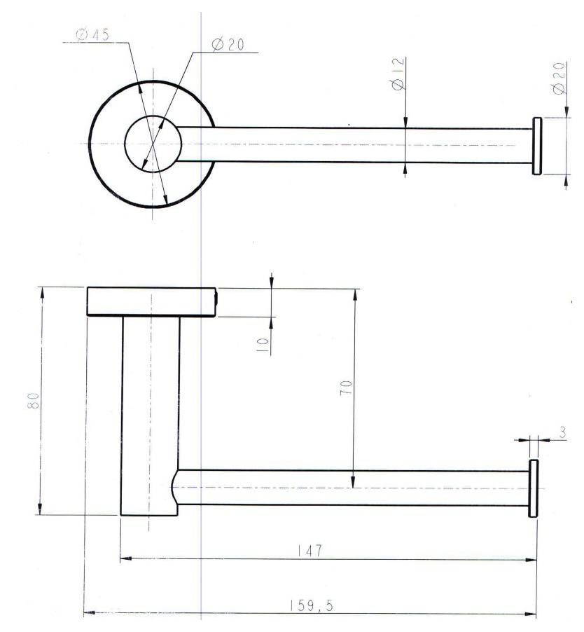 Round Toilet Roll Holder, Matte Black