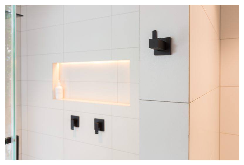 Square Robe Hook, Matte Black