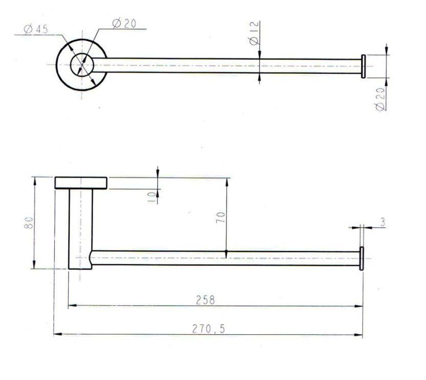 Round Guest Towel Rail, Matte Black