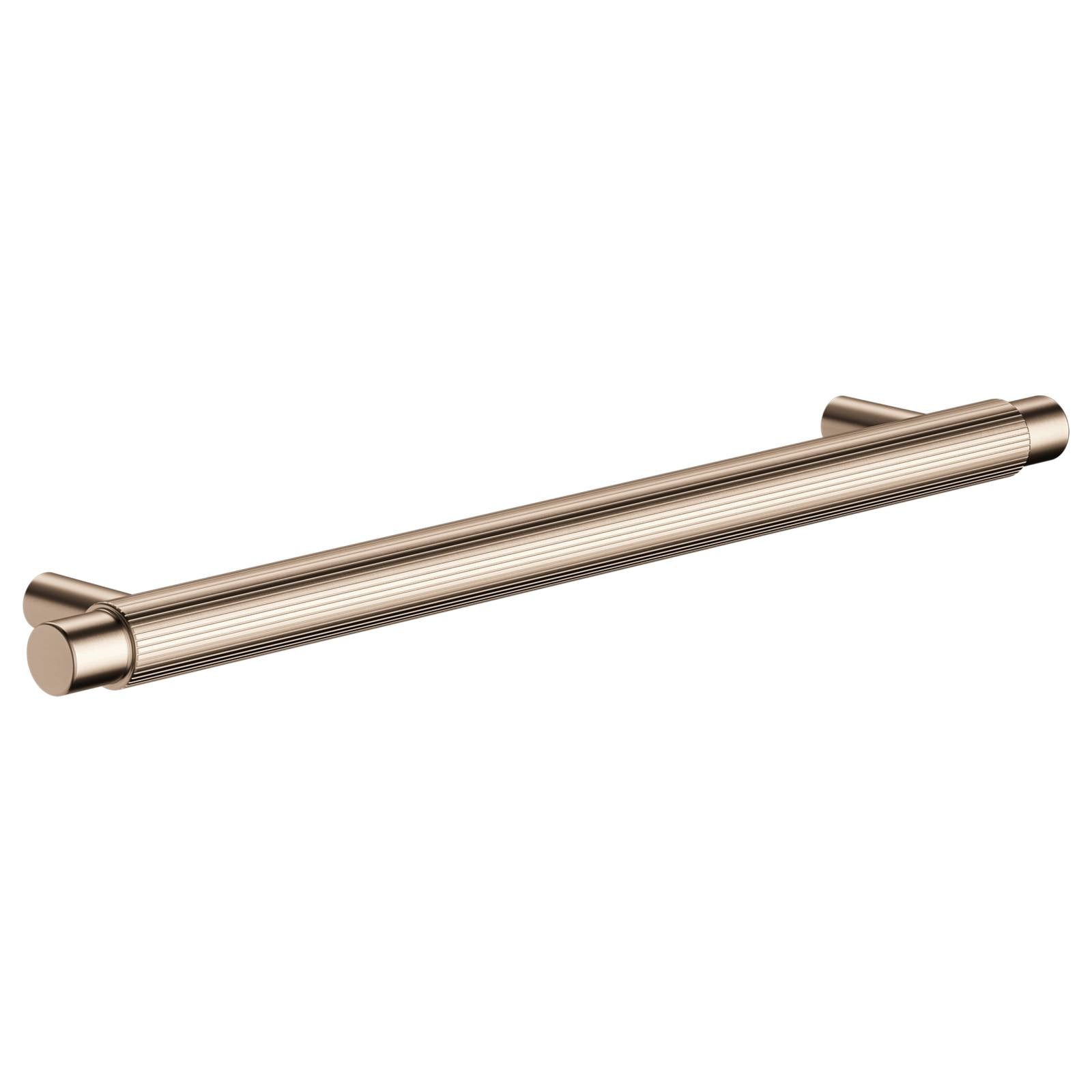 Oppen Round Pull 200mm Cabinet Handle (Linear Knurled), Champagne