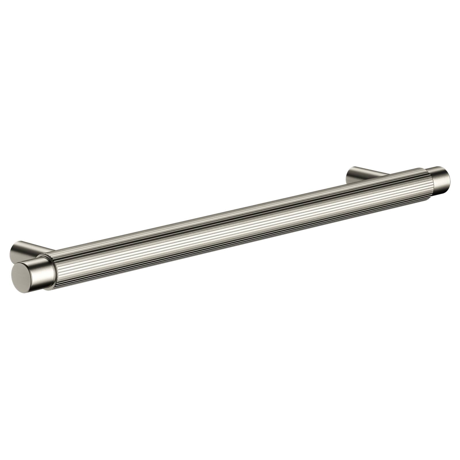 Oppen Round Pull 200mm Cabinet Handle (Linear Knurled), Brushed Nickel