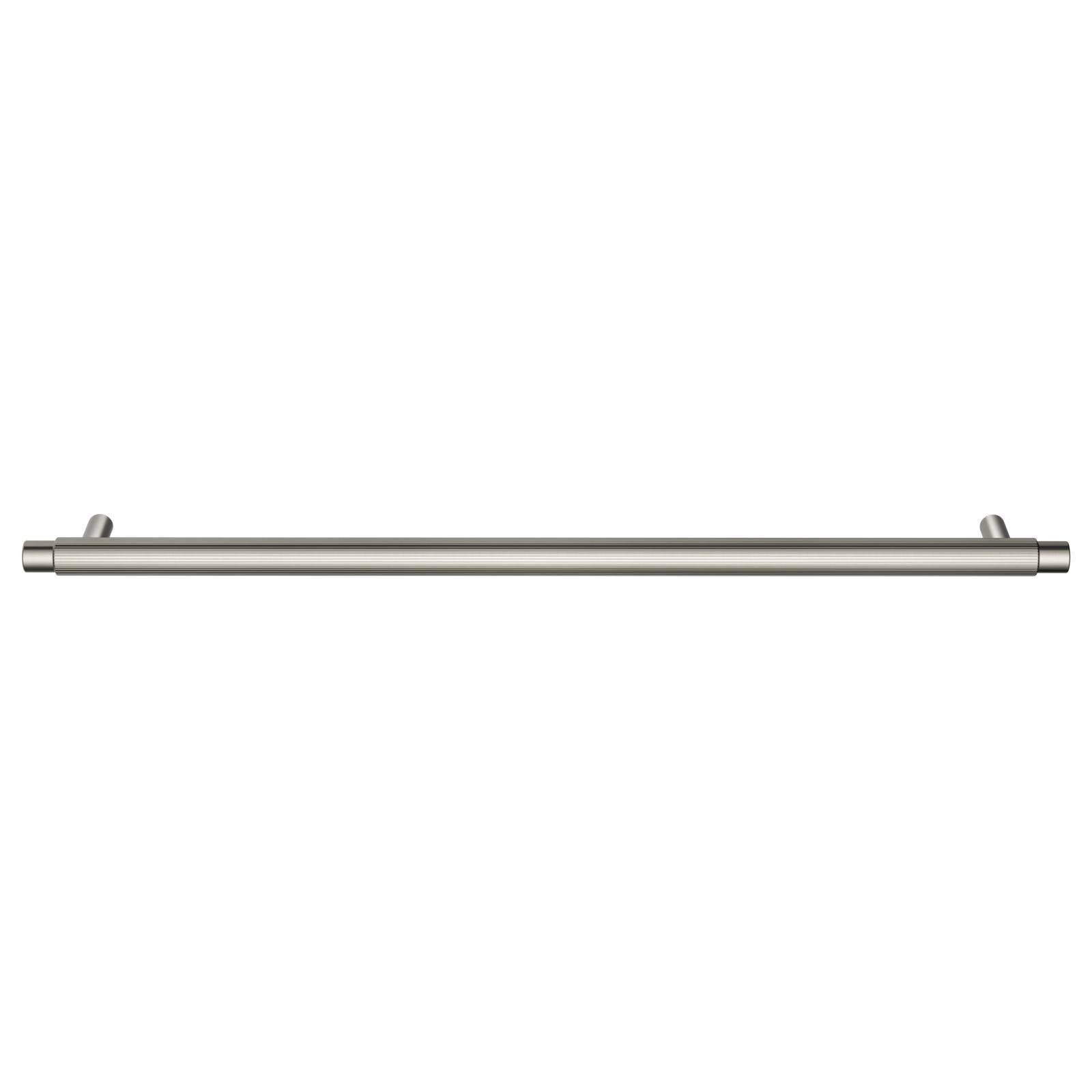 Oppen Round Pull 328mm Cabinet Handle (Linear Knurled), Brushed Nickel