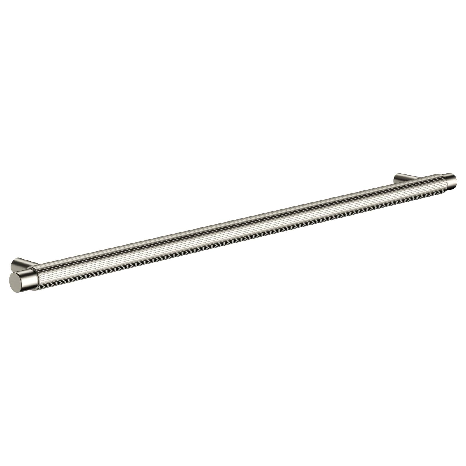 Oppen Round Pull 328mm Cabinet Handle (Linear Knurled), Brushed Nickel