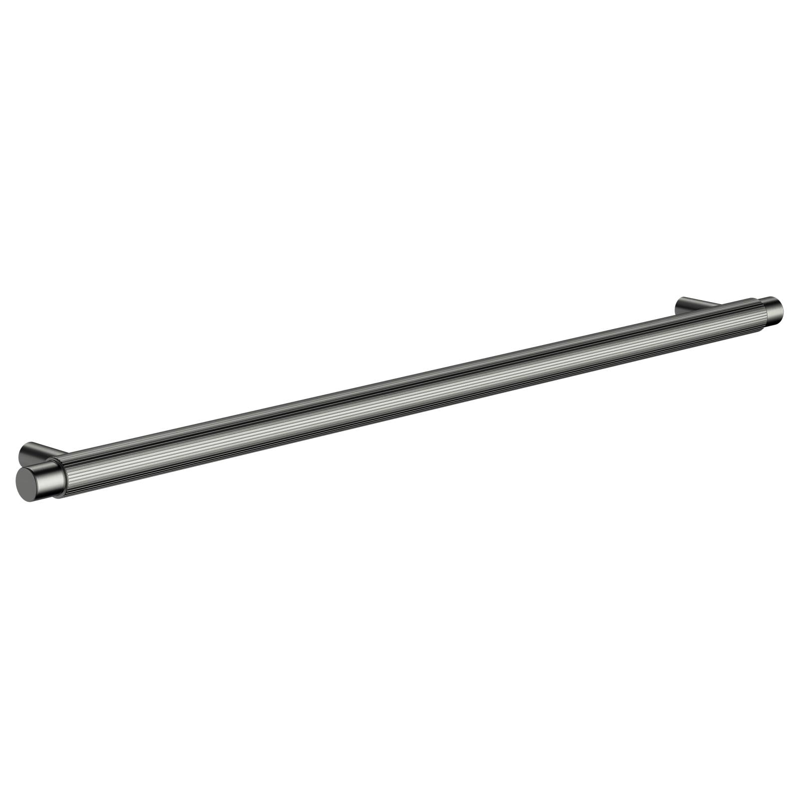 Oppen Round Pull 328mm Cabinet Handle (Linear Knurled), Shadow Gunmetal