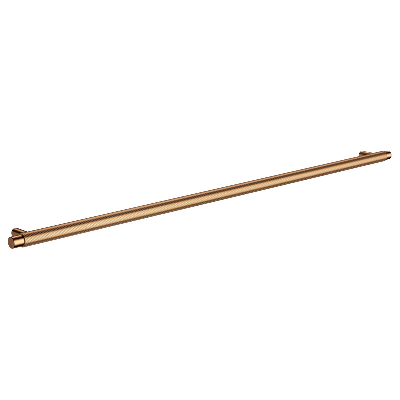 Oppen Round Pull 520mm Cabinet Handle (Linear Knurled), Lustre Bronze