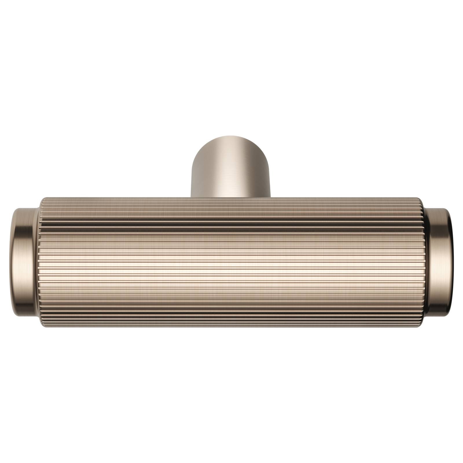 Oppen T-Pull Cabinet Handle (Linear Knurled), Champagne