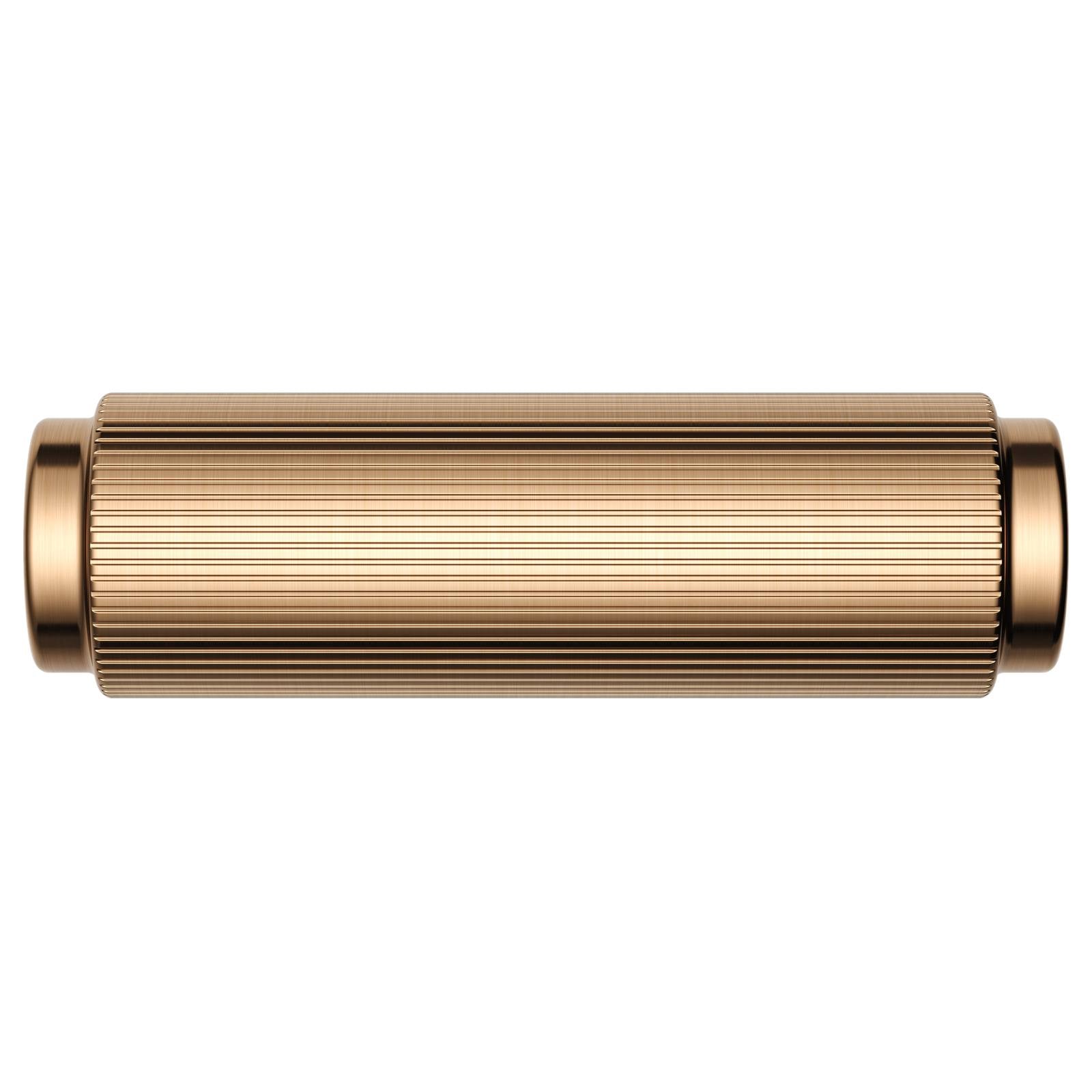 Oppen T-Pull Cabinet Handle (Linear Knurled), Lustre Bronze