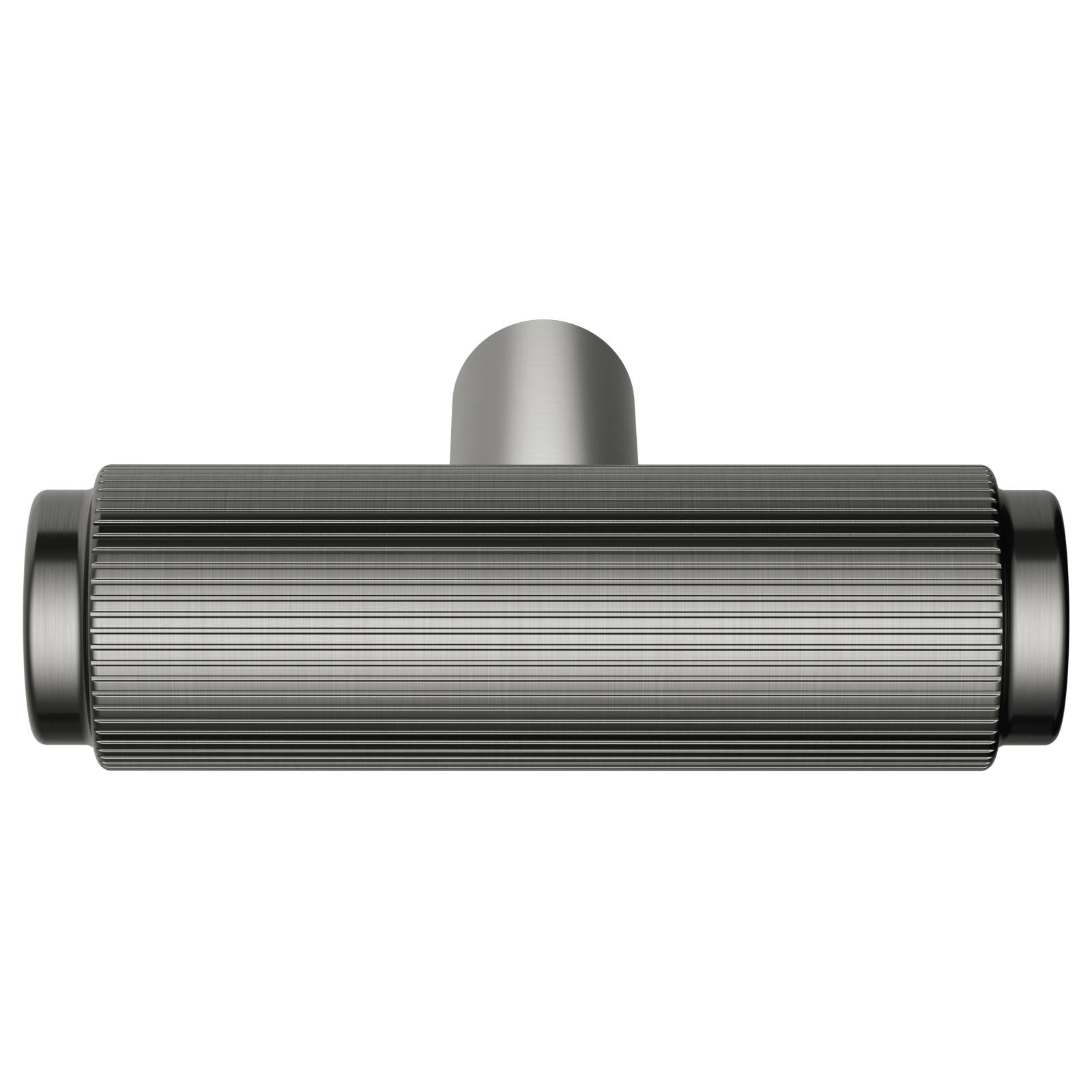 Oppen T-Pull Cabinet Handle (Linear Knurled), Shadow Gunmetal