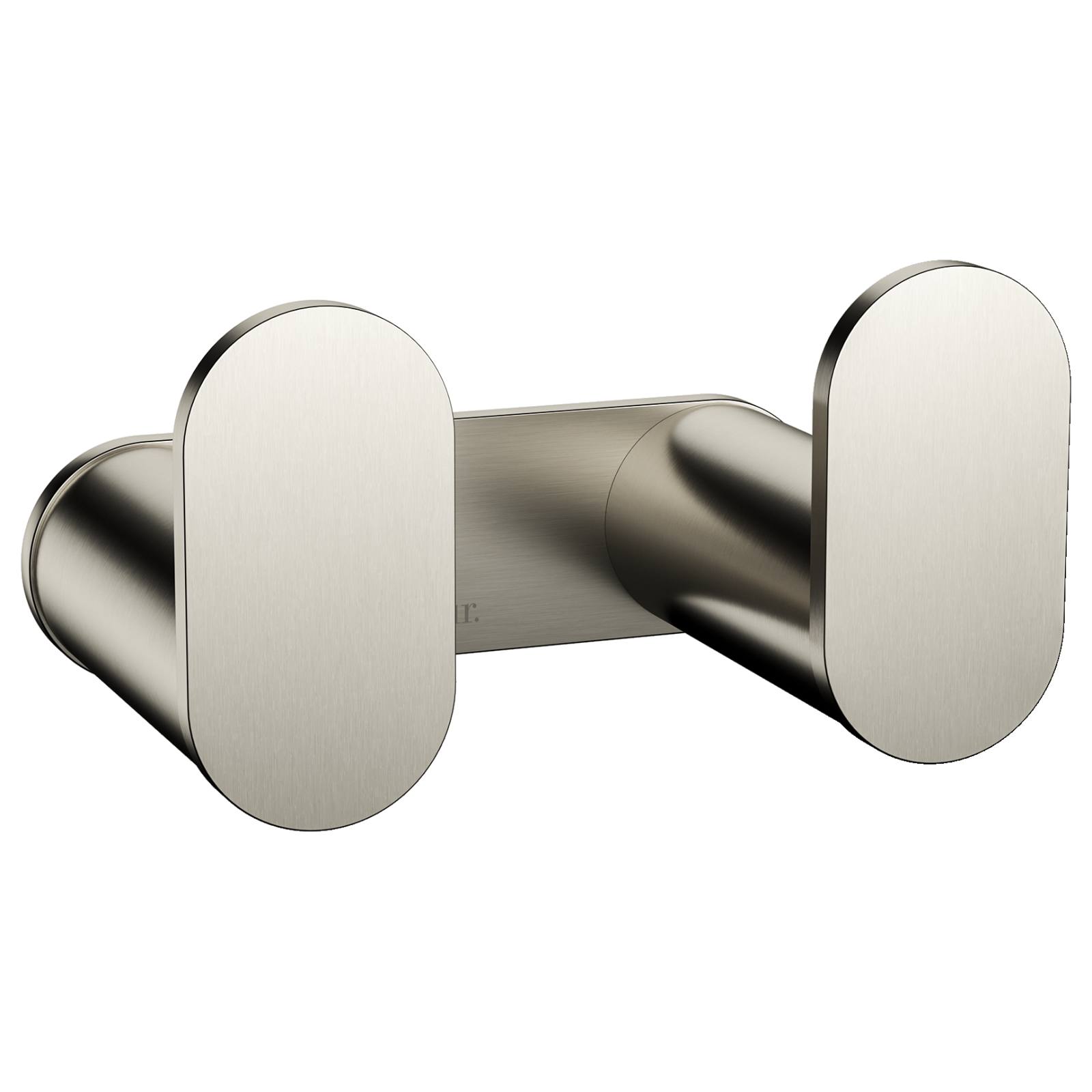 Curvae Double Robe Hook, Brushed Nickel