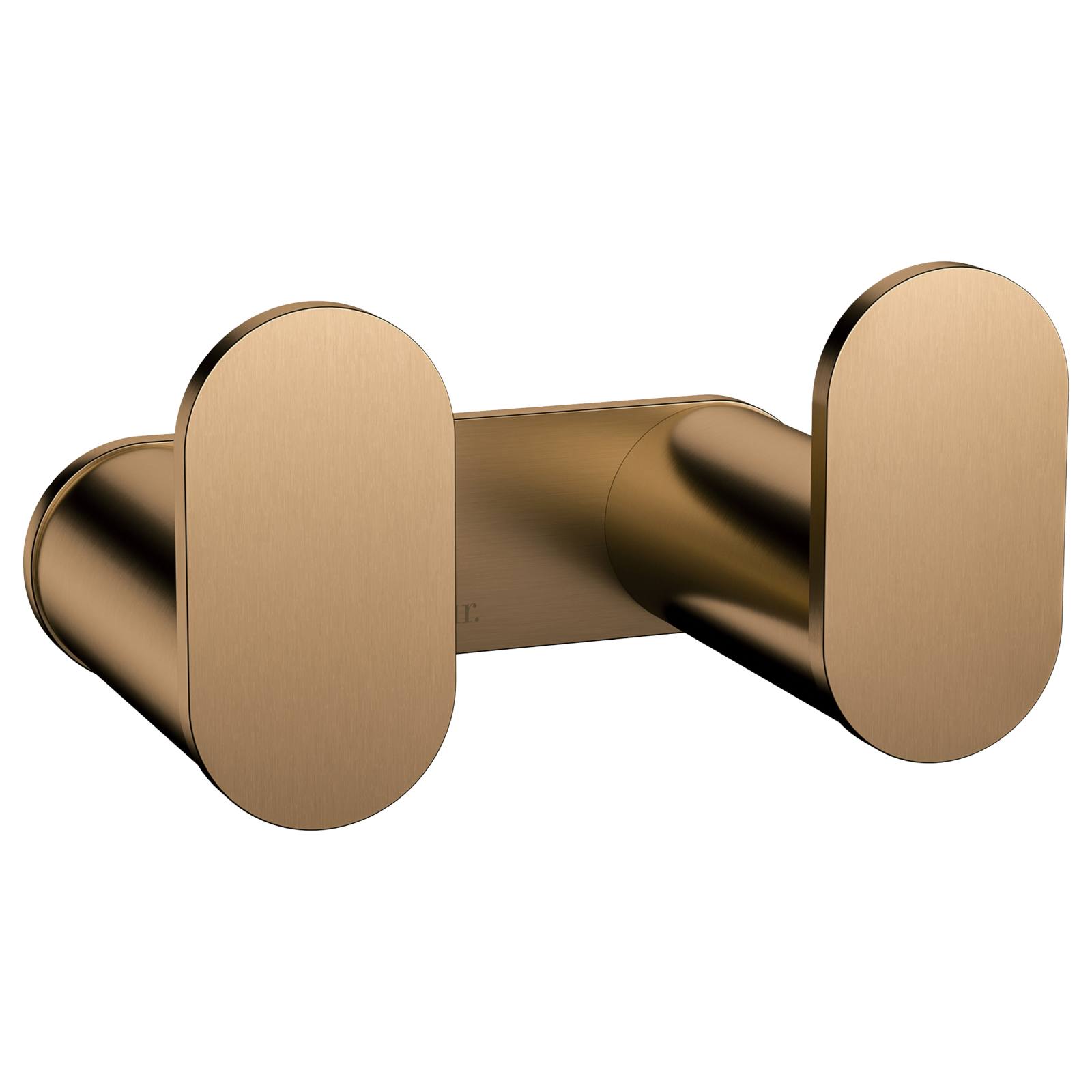 Curvae Double Robe Hook, Lustre Bronze