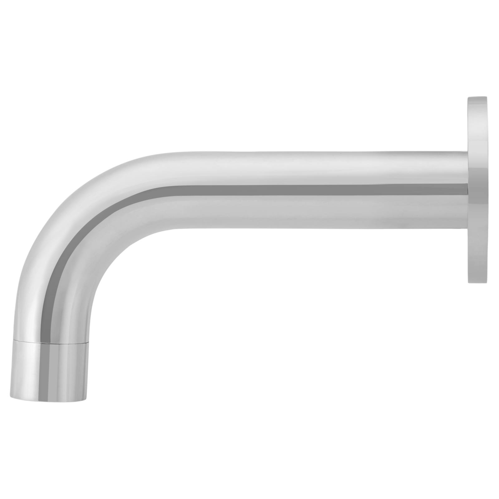 Universal Round Curved Spout 130mm, Polished Chrome