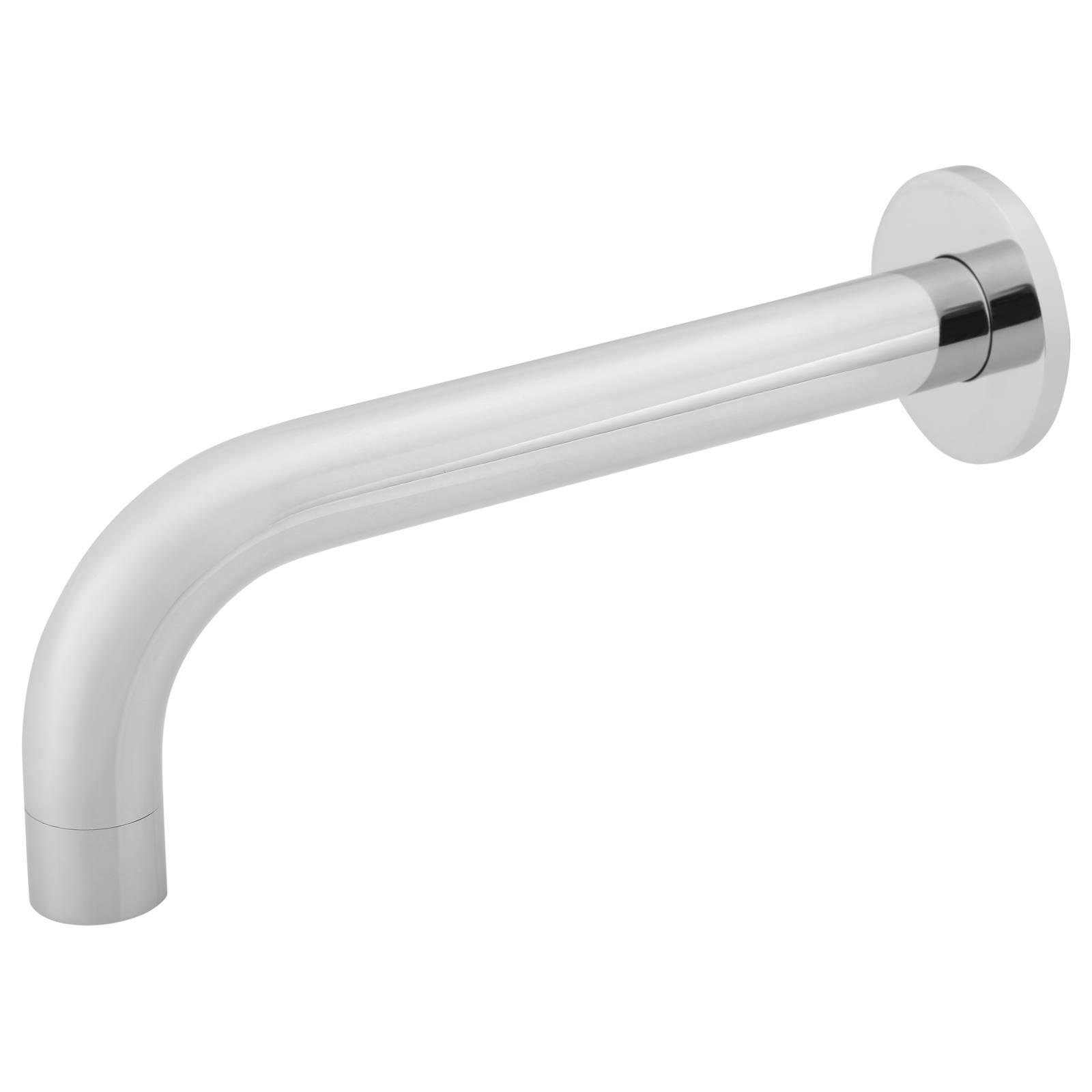Universal Round Curved Spout, 200mm, Polished Chrome