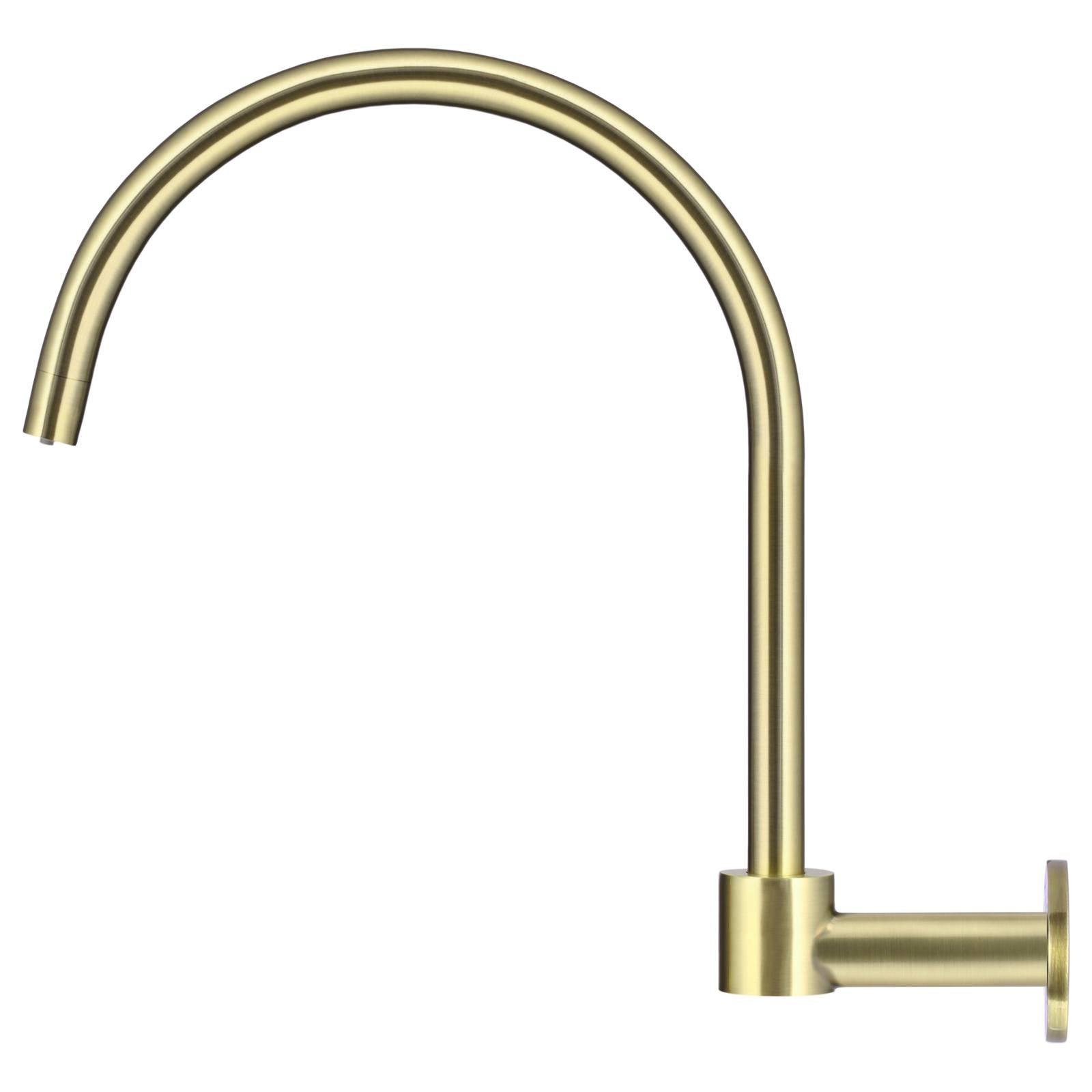 Round High-Rise Swivel Wall Spout, PVD Tiger Bronze