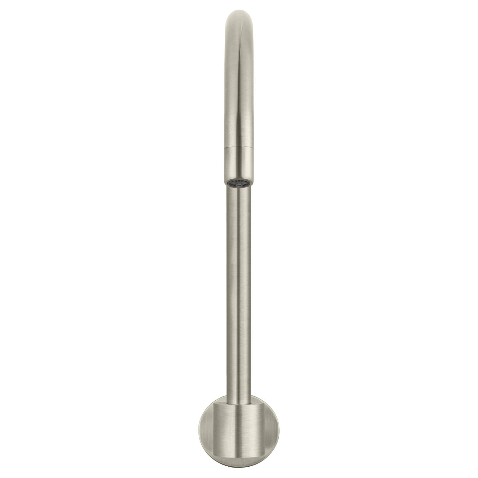 Round High-Rise Swivel Wall Spout, PVD Brushed Nickel
