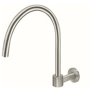 Round High-Rise Swivel Wall Spout, PVD Brushed Nickel