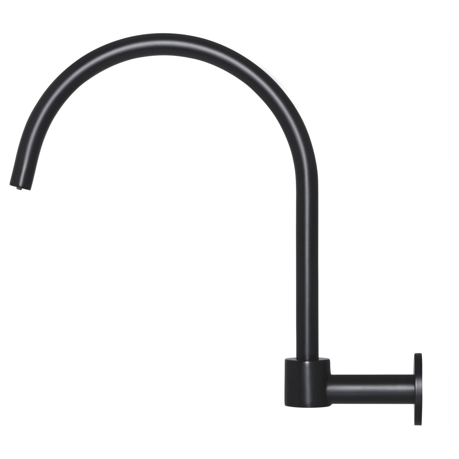 Round High-Rise Swivel Wall Spout, Matte Black