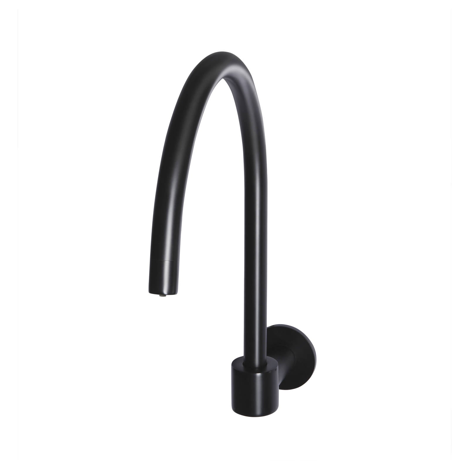 Round High-Rise Swivel Wall Spout, Matte Black
