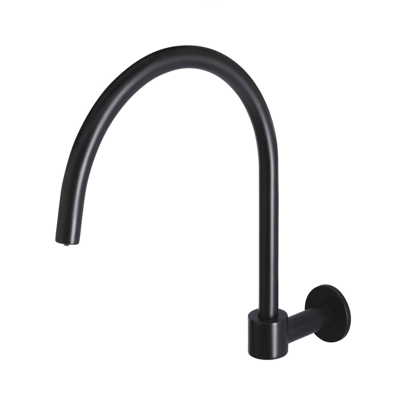 Round High-Rise Swivel Wall Spout, Matte Black