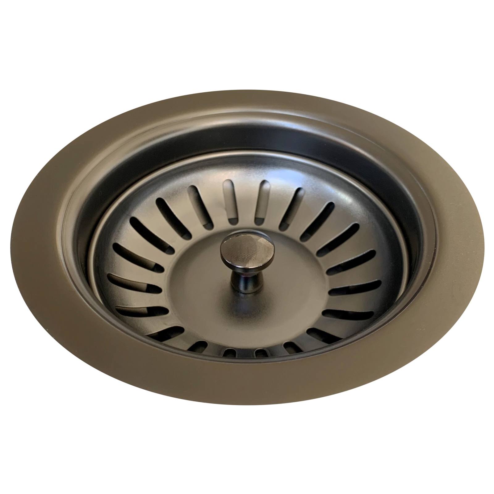 Sink Strainer & Waste Plug Basket w Stopper, Gunmetal Black