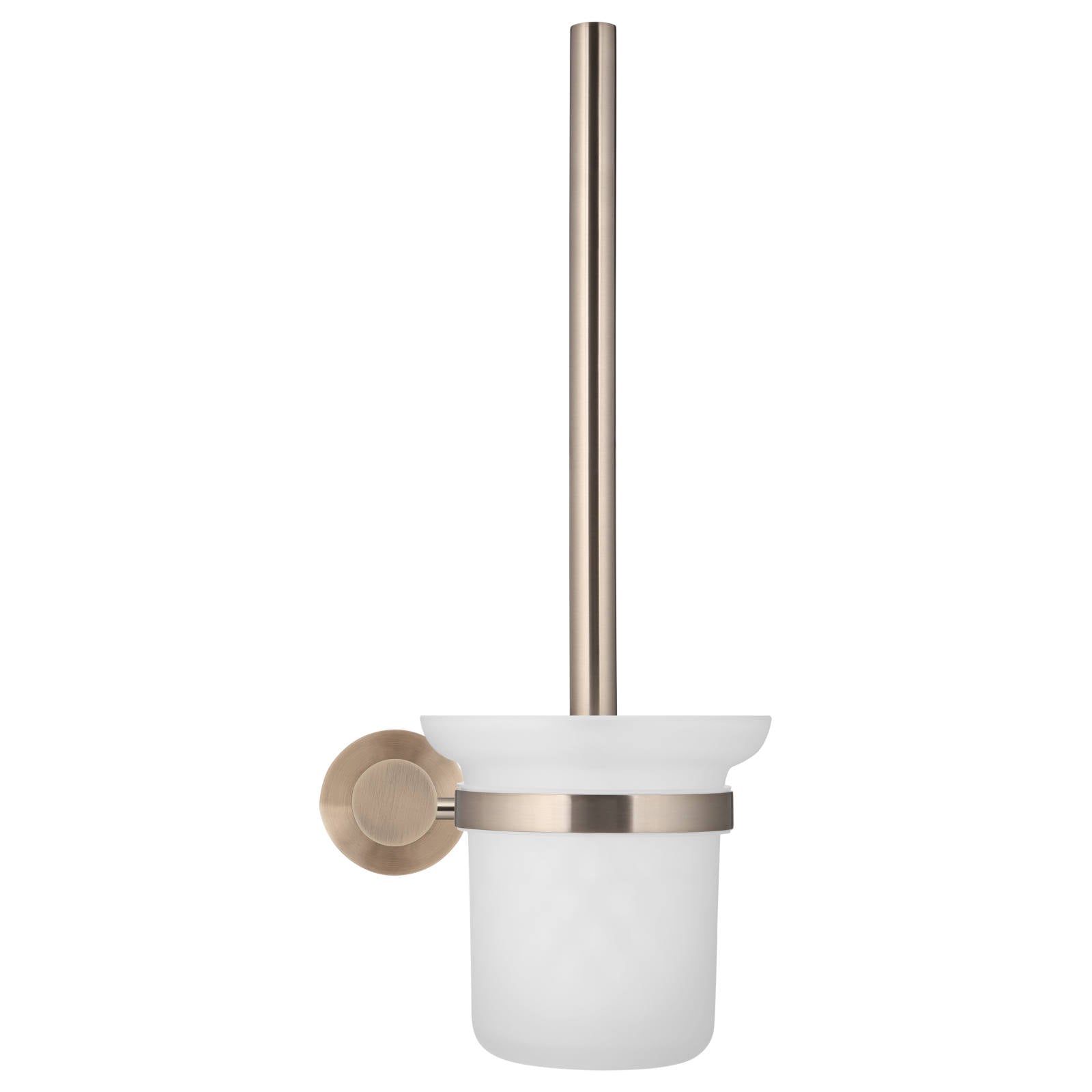 Round Toilet Brush & Holder, Champagne