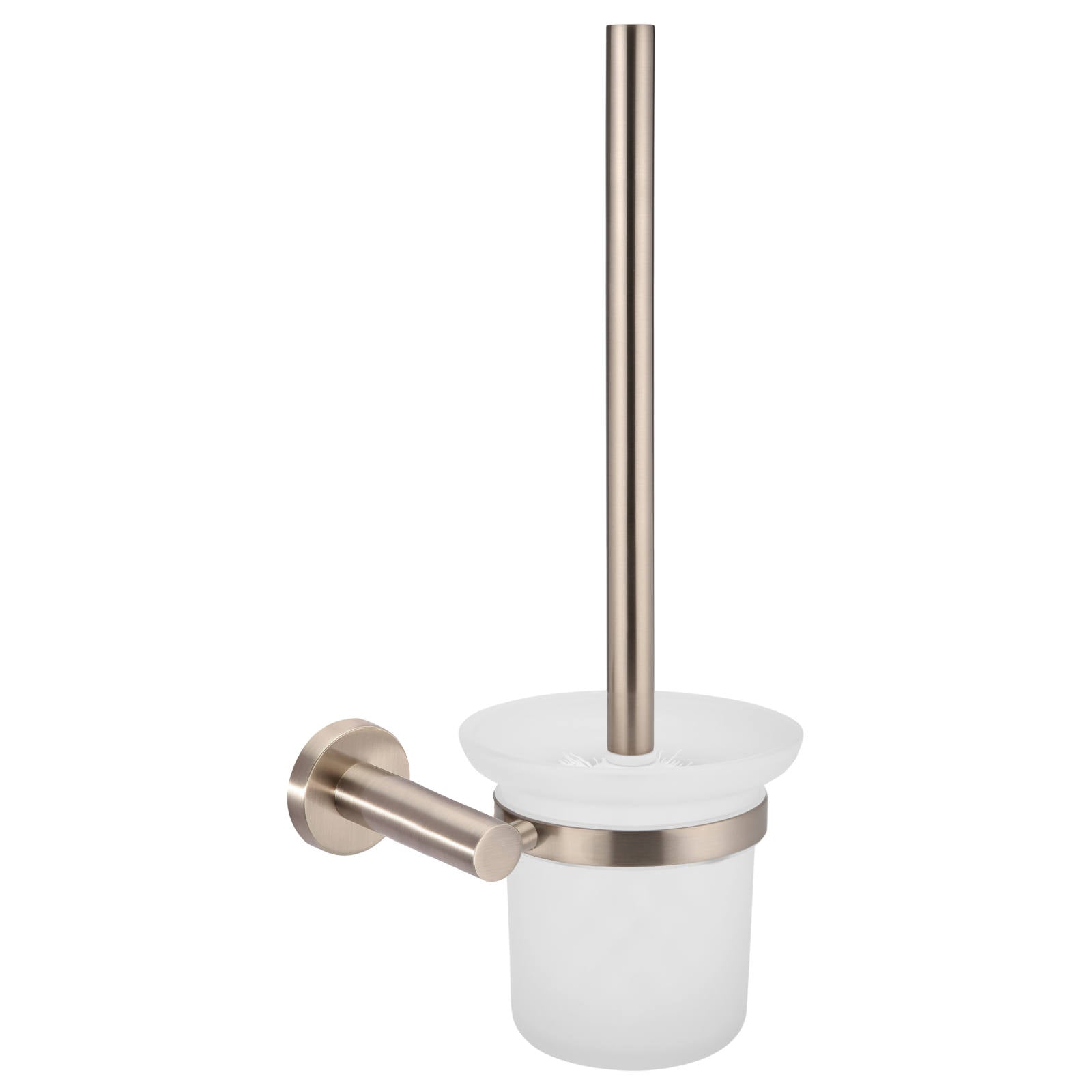 Round Toilet Brush & Holder, Champagne