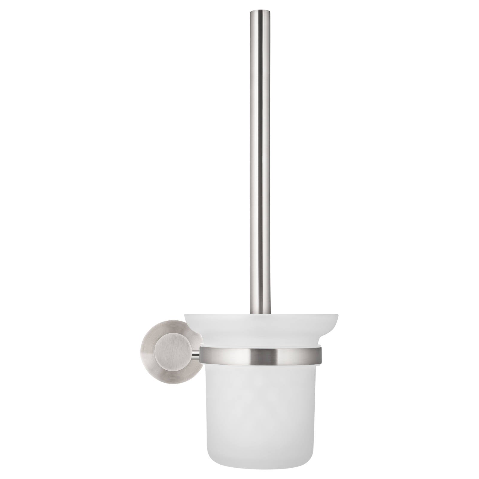 Round Toilet Brush & Holder, PVD Brushed Nickel