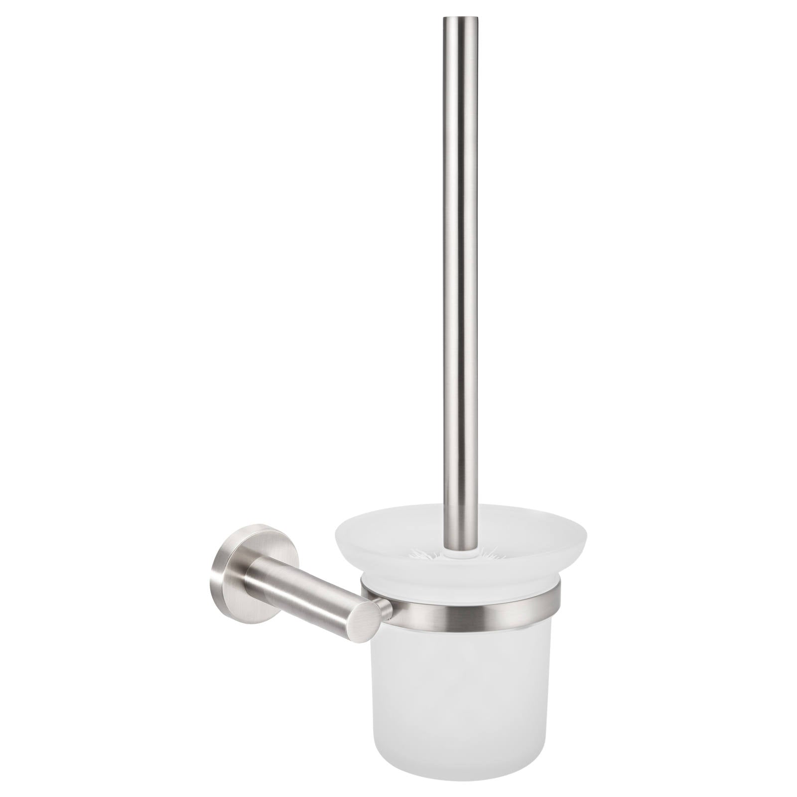 Round Toilet Brush & Holder, PVD Brushed Nickel
