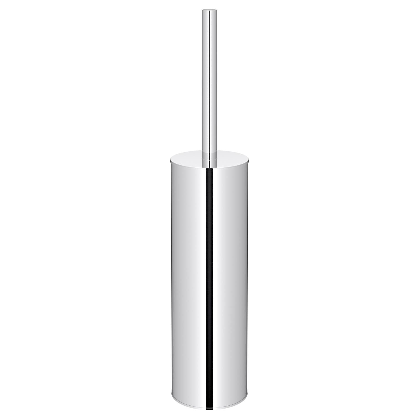 Round Toilet Brush and Holder, Polished Chrome