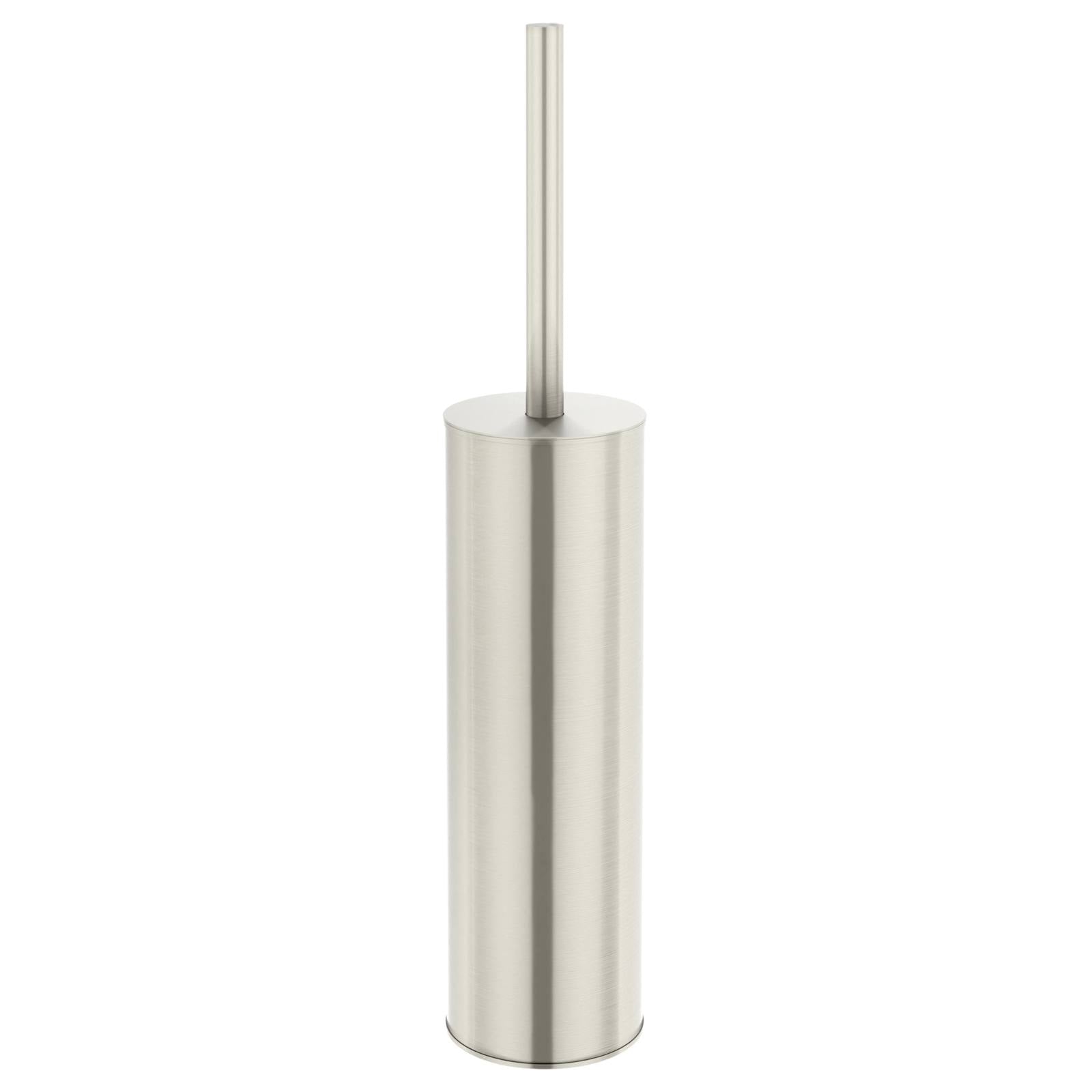 Round Toilet Brush and Holder, Brushed Nickel