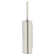 Round Toilet Brush and Holder, Brushed Nickel