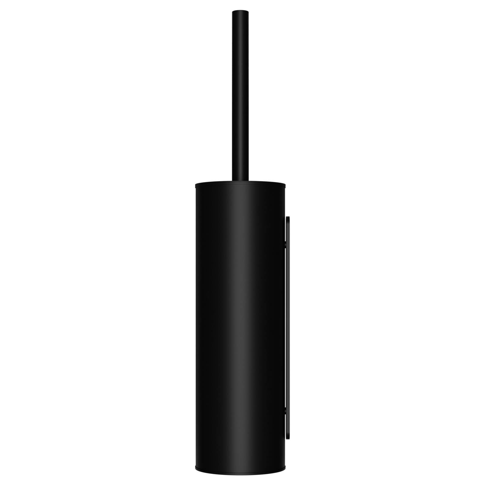 Round Toilet Brush and Holder, Matte Black
