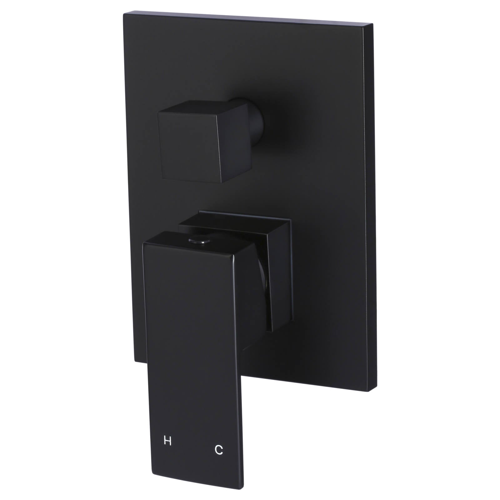 Square Diverter Mixer, Matte Black