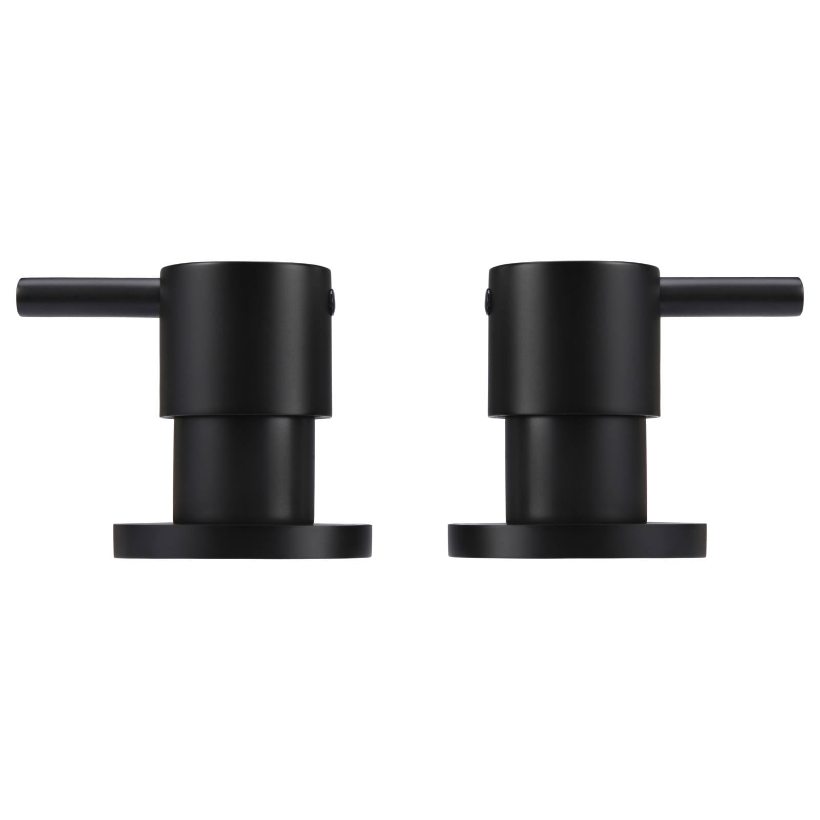 Round Quarter Turn Wall Assembly Taps, Matte Black