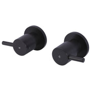Round Quarter Turn Wall Assembly Taps, Matte Black