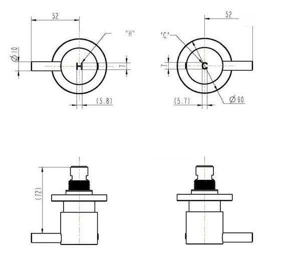 Round Quarter Turn Wall Assembly Taps, Matte Black