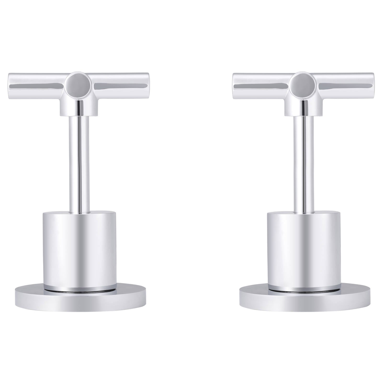 Round Cross Handle Jumper Valve Wall Top Assemblies, Polished Chrome