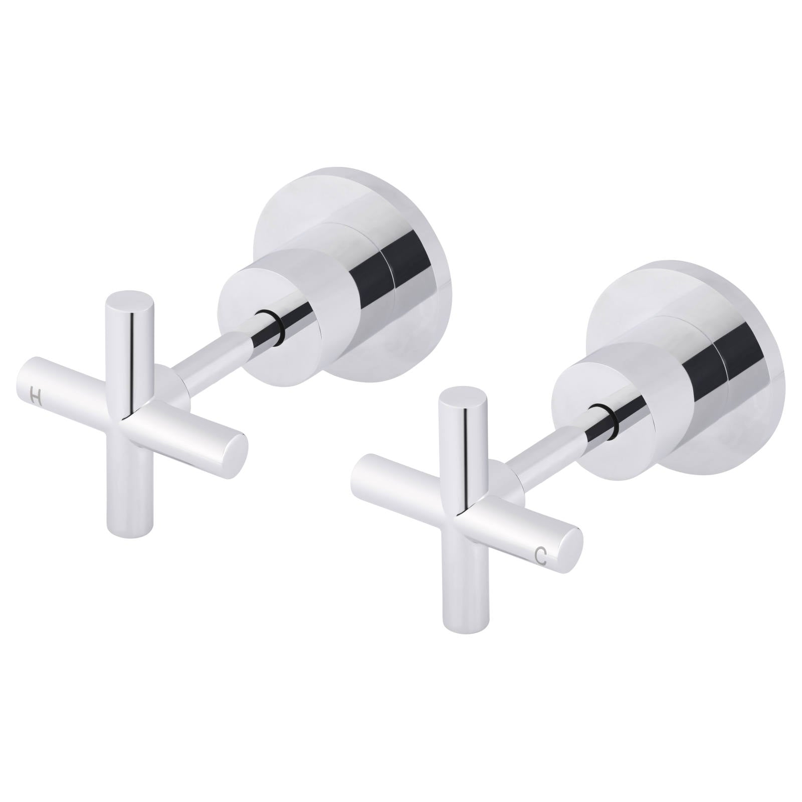 Round Cross Handle Jumper Valve Wall Top Assemblies, Polished Chrome