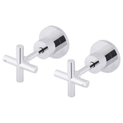 Round Cross Handle Jumper Valve Wall Top Assemblies, Polished Chrome