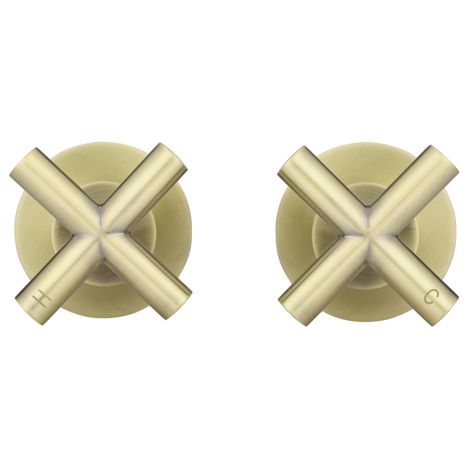 Round Cross Handle Jumper Valve Wall Top Assemblies, Tiger Bronze