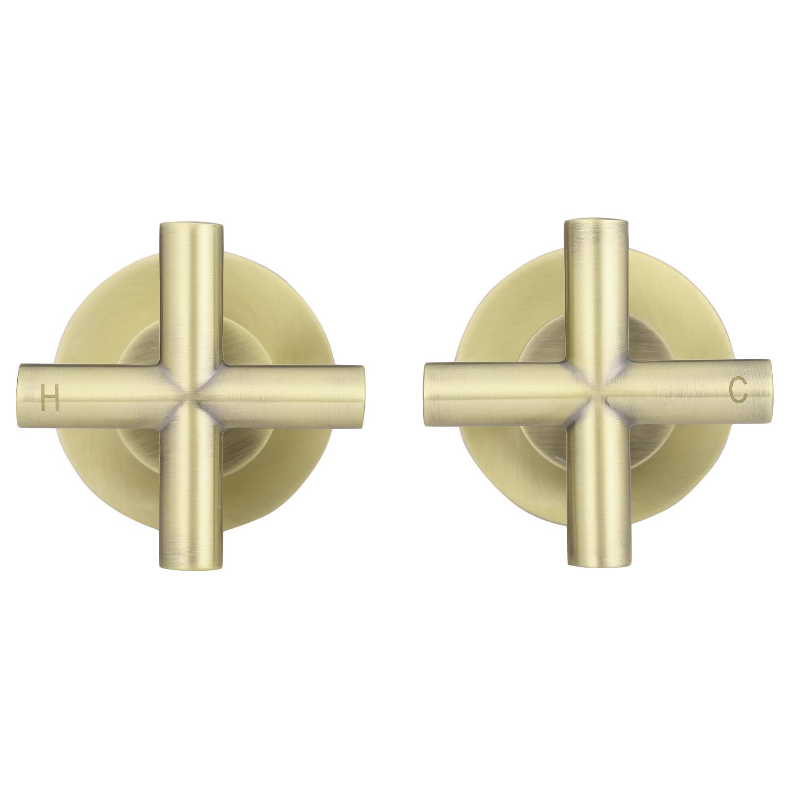 Round Cross Handle Jumper Valve Wall Top Assemblies, Tiger Bronze