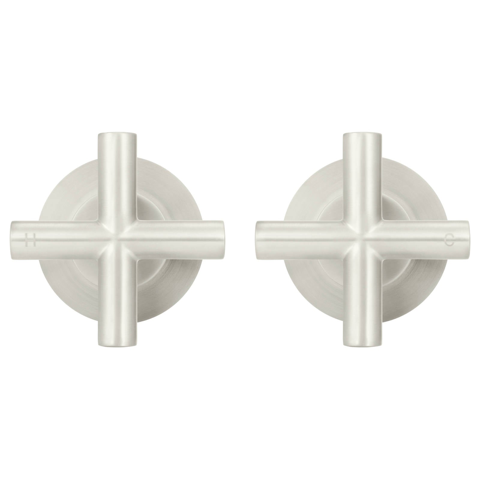 Round Cross Handle Jumper Valve Wall Top Assemblies, PVD Brushed Nickel