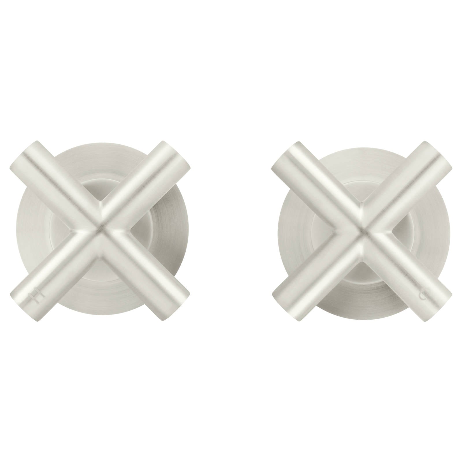 Round Cross Handle Jumper Valve Wall Top Assemblies, PVD Brushed Nickel