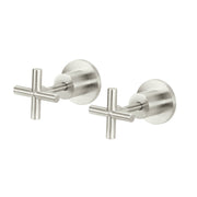 Round Cross Handle Jumper Valve Wall Top Assemblies, PVD Brushed Nickel
